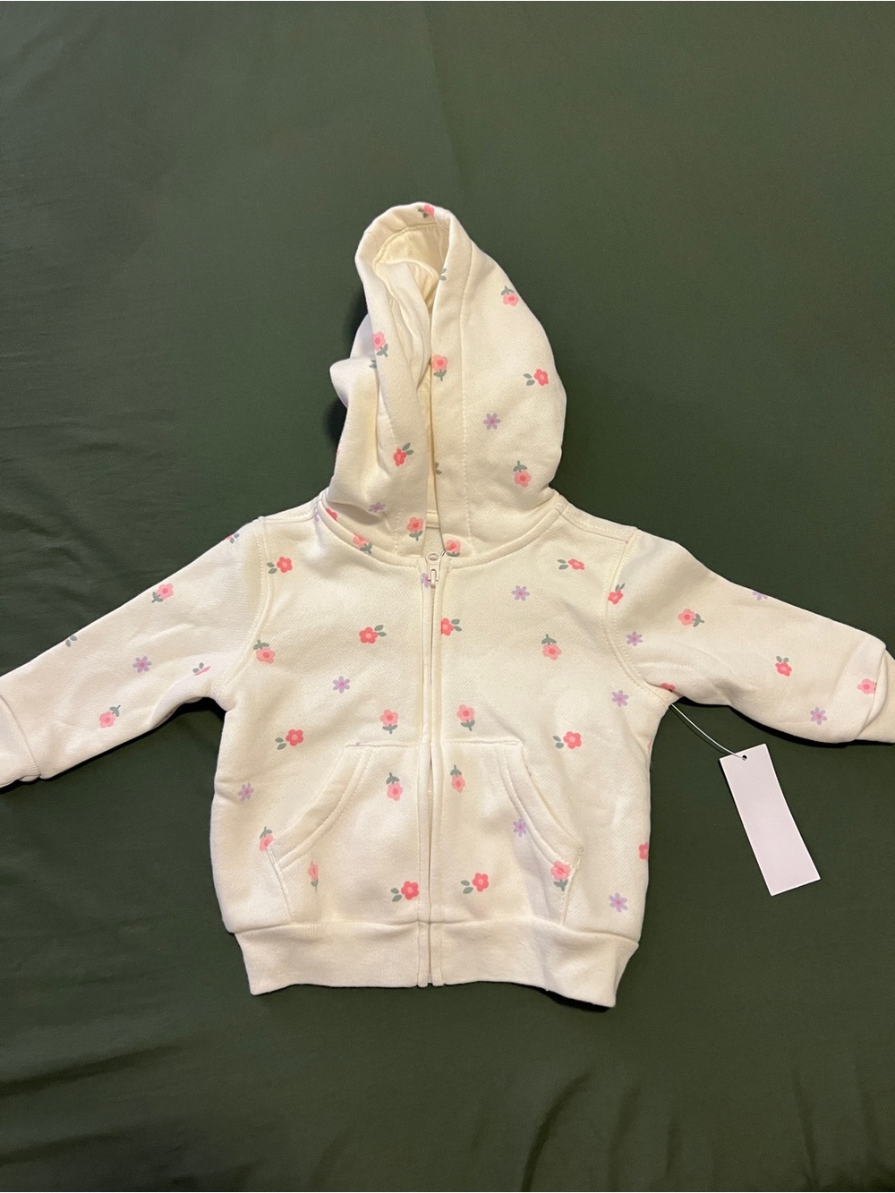 Baby Floral Zip-Up Hoodie Jacket - Size 3-6M